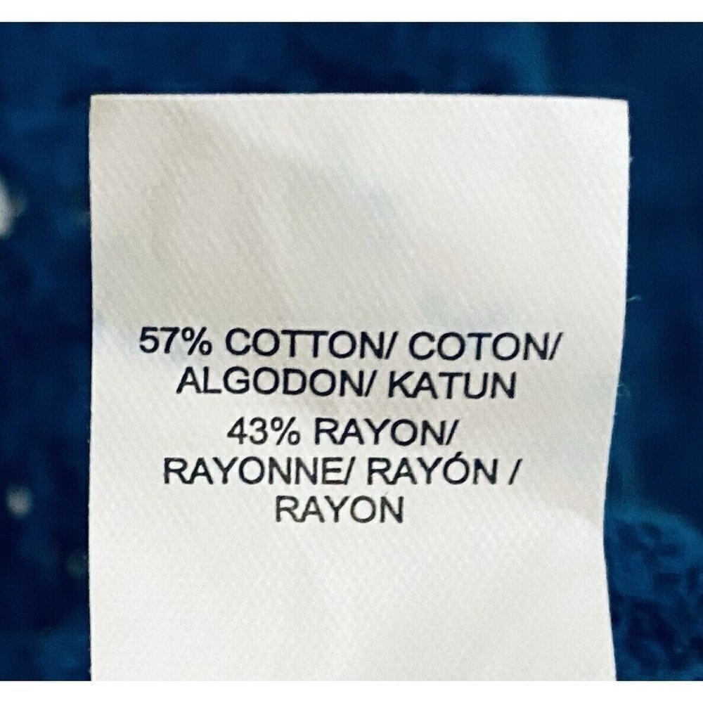 Lucky Brand Sweater Womens Medium Crochet Open Knit 3/4 Sleeve Tassel Tie Boho - Picture 7 of 9